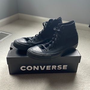 All Black high top converse